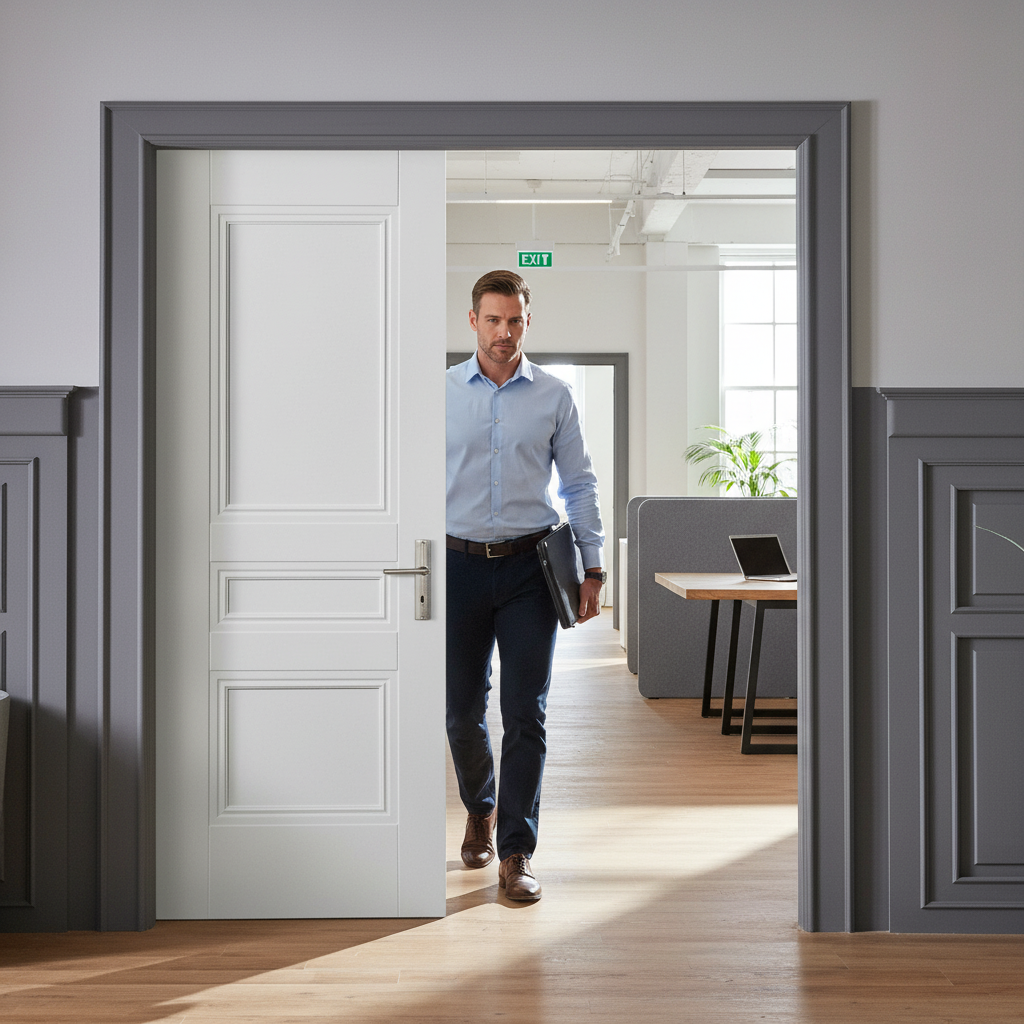 Premium Internal White Primed Elegance Henley 3 Pair Door Set with Three-Panel Design and 35mm Thickness for Modern Interiors