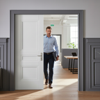 Premium Internal White Primed Elegance Henley 3 Pair Door Set with Three-Panel Design and 35mm Thickness for Modern Interiors