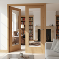 Premium Clear Glazed Single Door Room Divider with Side Panel Options and Universal Frame