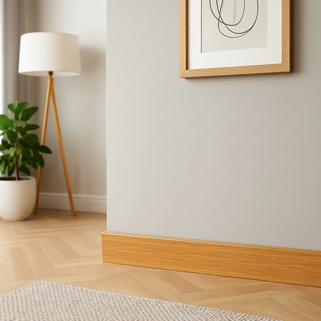 Bamboo Lacquered Skirting Board - 1.85m Natural Strand Woven Design