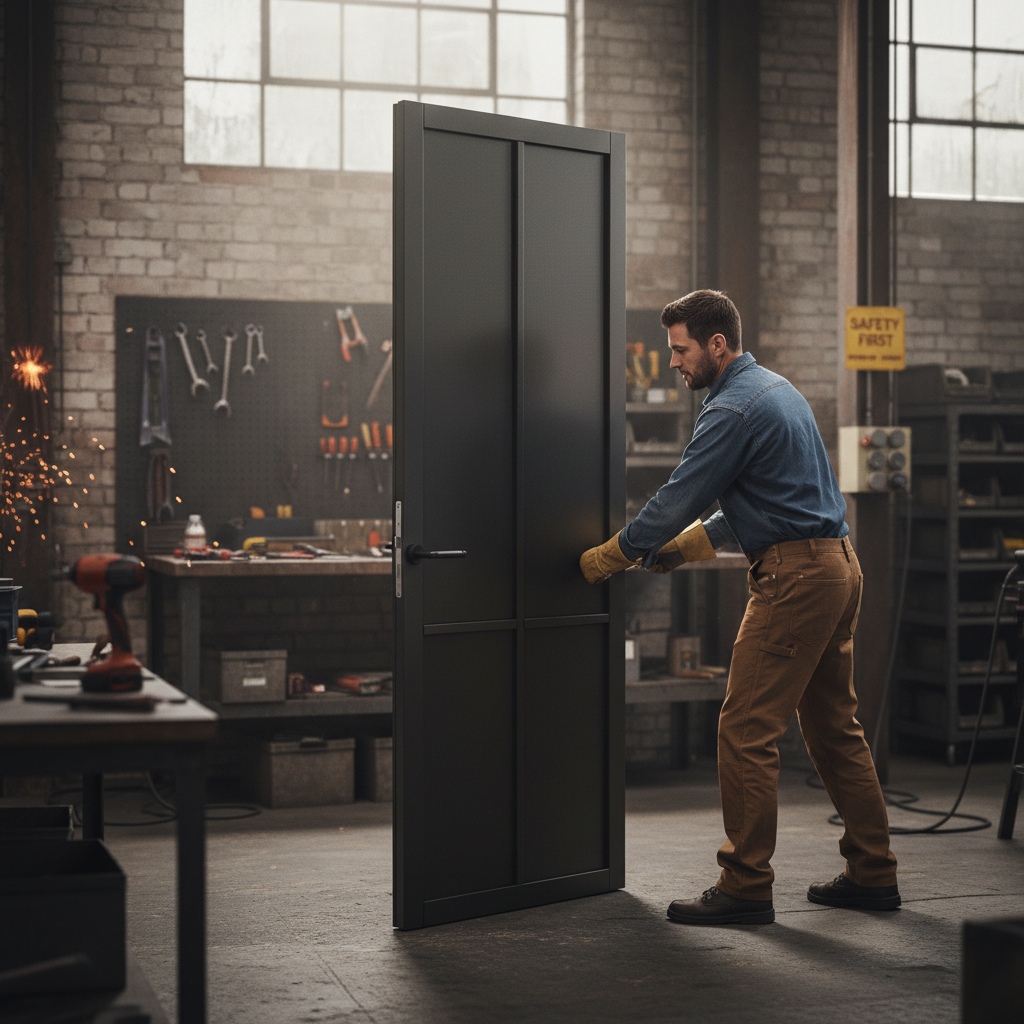 Premium Industrial Style 4-Panel Internal Door Pair with Solid Engineered Core and High-End Finish