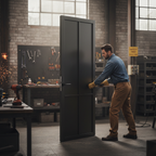 Premium Industrial Style 4-Panel Internal Door Pair with Solid Engineered Core and High-End Finish