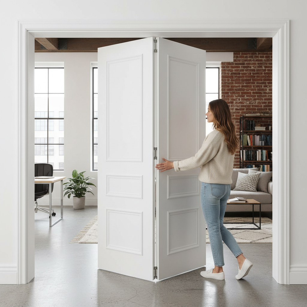 Premium Stylish Room Divider with Bi-Folding Doors and Top Hung System - Versatile Room Separation Solution