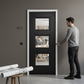 Premium Internal Fully Finished Elegance 3 Light Clear Glass Door - Ready to Hang, Trimmable Design