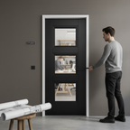 Premium Internal Fully Finished Elegance 3 Light Clear Glass Door - Ready to Hang, Trimmable Design