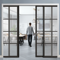Premium Clear Glazed 4 Door Telescopic Pocket Door System for Elegant Spaces - High-Quality Professional Grade for Industrial and Commercial Applic...