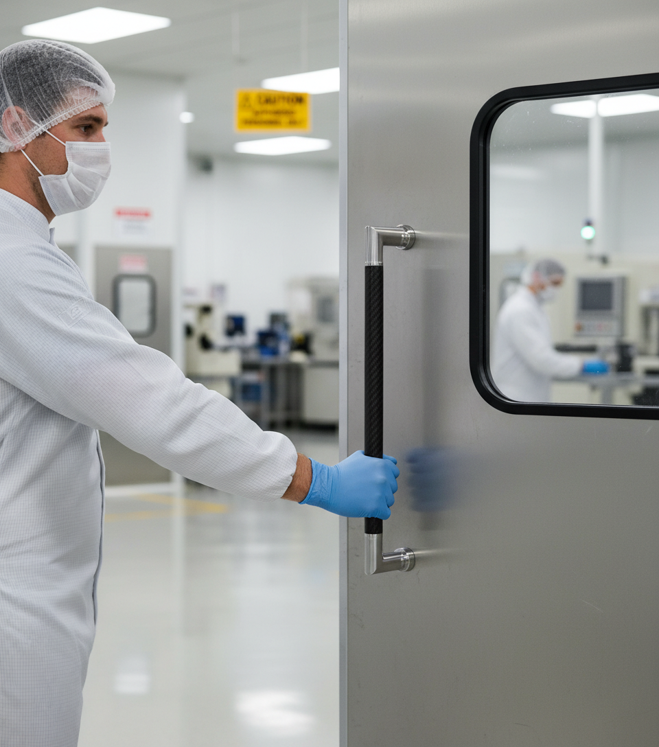 Premium Carbon Fibre Pull Handle - Stylish Grade 316 Stainless Steel Design for Domestic and Industrial Use