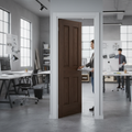 Premium Internal Walnut Fully Finished 4 Panel Victorian FD30 Fire Door with Solid Engineered Core and 30-Minute Fire Resistance