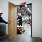 Premium Oak Interior Fire Door with Engineered Construction, FD30 Fire Rating and Unfinished Surface for Customization