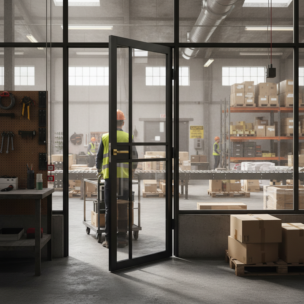 Premium Clear Glazed Industrial Style Door with Solid Core, Minimalist Design, and 10-Year Warranty