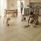 Herringbone Rigid Core Vinyl Flooring 5mm with UV Coating and Anti-Microbial Features for Residential and Commercial Use...