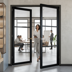 Premium Custom Made Industrial Style Door Pair with Clear Glazing, Solid Softwood Core, and 10-Year Warranty