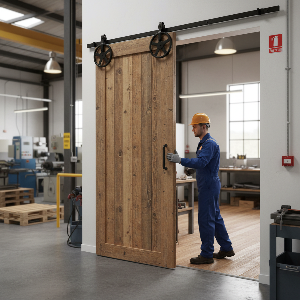 Premium Matt Black Top Hung Sliding Barn Door Track for Doors up to 100kg, 1000mm Width, Ideal for Timber Frames
