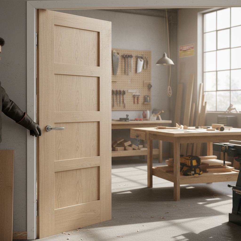 Premium Custom Made Shaker Door with A-Grade Oak Veneer and Engineered Construction for Strength and Stability