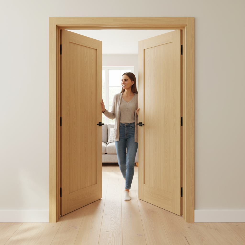 Premium Softwood Internal Pair Door Lining - Customizable Frame for Standard Doors Up to 2100mm - Image 2