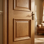 Internal Oak Door Mayfair 2 Panel Fully Finished Solid Engineered Core - detail view