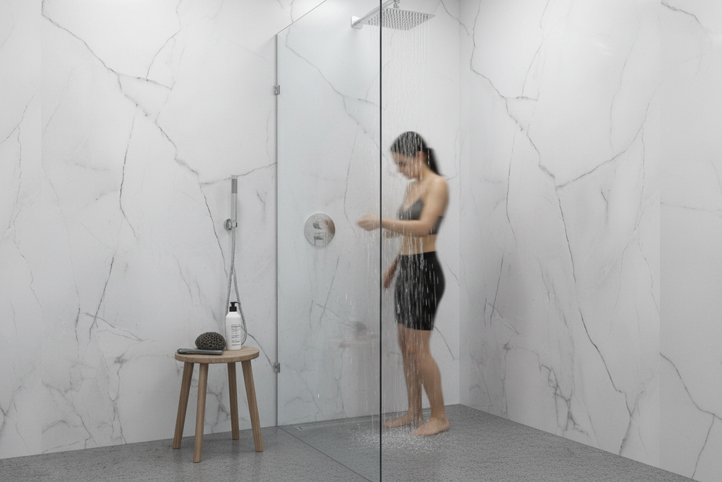 Premium Waterproof Wall Panelling 2420 x 600mm - Durable Marble Effect for High-Moisture Environments - Image 2