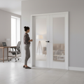 Premium Internal White Primed Pattern 10 1 Light Obscure Glass Pair Door for Modern Interiors
