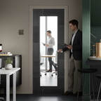 Premium Umber Grey Laminate Panel with Clear Tempered Glass for Maximum Light Optimization