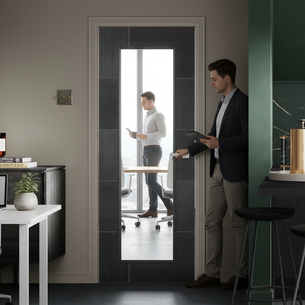 Premium Umber Grey Laminate Panel with Clear Tempered Glass for Maximum Light Optimization