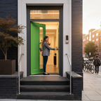 Premium Custom Made 1L Offset External Door - Solid Merbau Hardwood with RAL Color Options and 10-Year Warranty