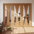Premium Oak Door Room Divider with Clear Glazed Side Panels for Flexible Space Solutions