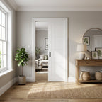Internal White Pocket Door Set, 100mm Ladder Framed, Primed Finish