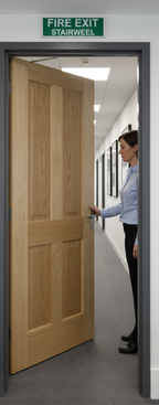 Premium 4 Panel Fire Door with Engineered Construction and Real Oak Veneer, Ideal for Safety and Aesthetic Appeal