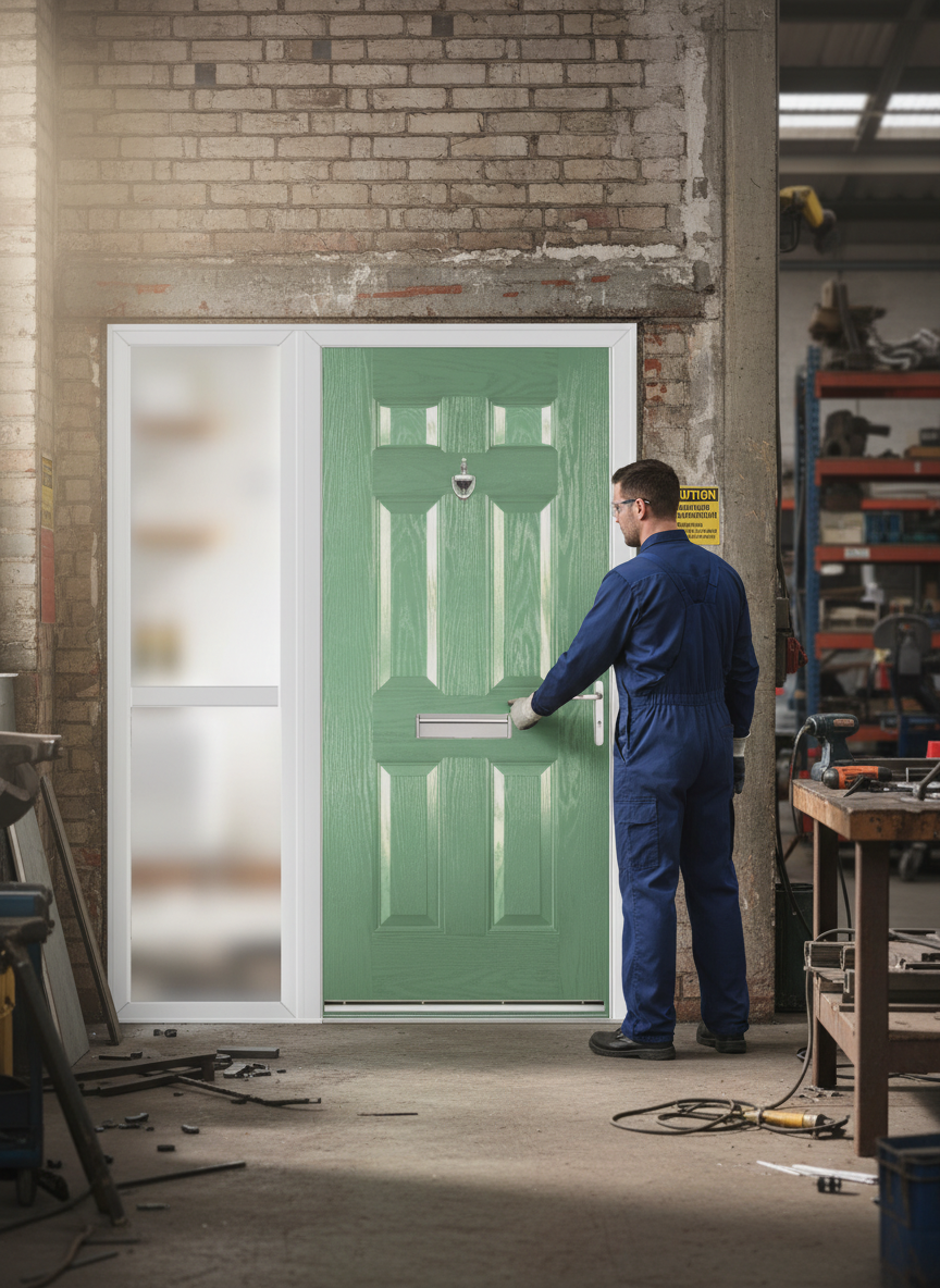 Premium External Fire Doorset with Sidelight and High-Performance Security Features