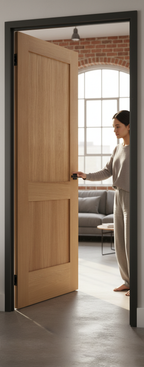 Premium 2 Panel Internal Door - Unfinished Oak Veneer or White Primed, Versatile Design for Custom Projects