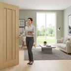 Premium Unfinished Oak Internal Door with Solid High-Density Core and Fire Door Options for Versatile Interior Design