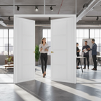 Premium White Industrial Style Door Pair with Solid Core and Versatile Design for Modern Interiors