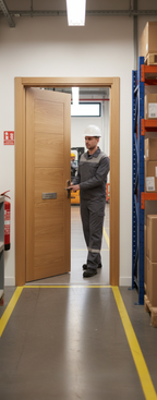 Premium Internal Fire Door with Solid Core Construction and 5 Ladder Style Panels Featuring Authentic Timber Grooves