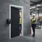 Premium 2 Panel Internal Fire Door with FD30 Fire Rating and Solid High-Density Core in Elegant Black Finish