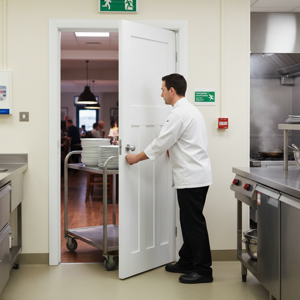 Premium White Fire Door with Engineered Construction, 30 Minutes Fire Rated, and Double Coated Finish for Enhanced Durability