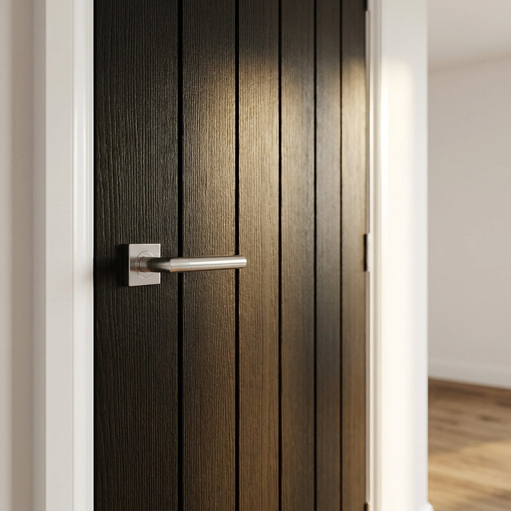 Internal Black Oak Fire Door FD30 Rated, Fully Finished with Solid Engineered Core - detail view