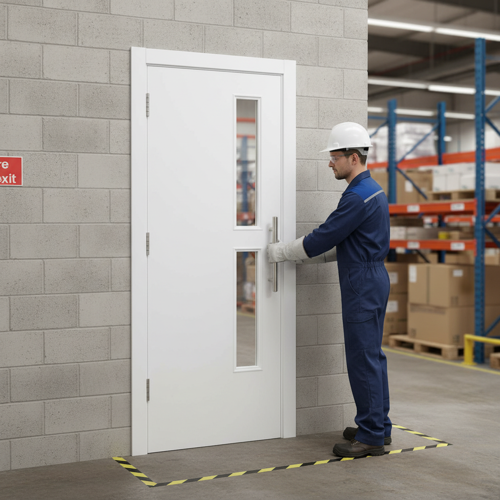 Premium Flush Fire Rated Door with Clear Glazing and Solid Engineered Core for Commercial Spaces