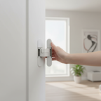 Premium White Concealed Hinge - 115mm Height, 23mm Width, 27mm Thickness for Stylish Door Finish