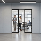 Premium Extra Slim 3L Fire-Rated Double Pocket Door System with Custom-Made Fire Doors and Galvanised Steel Frame