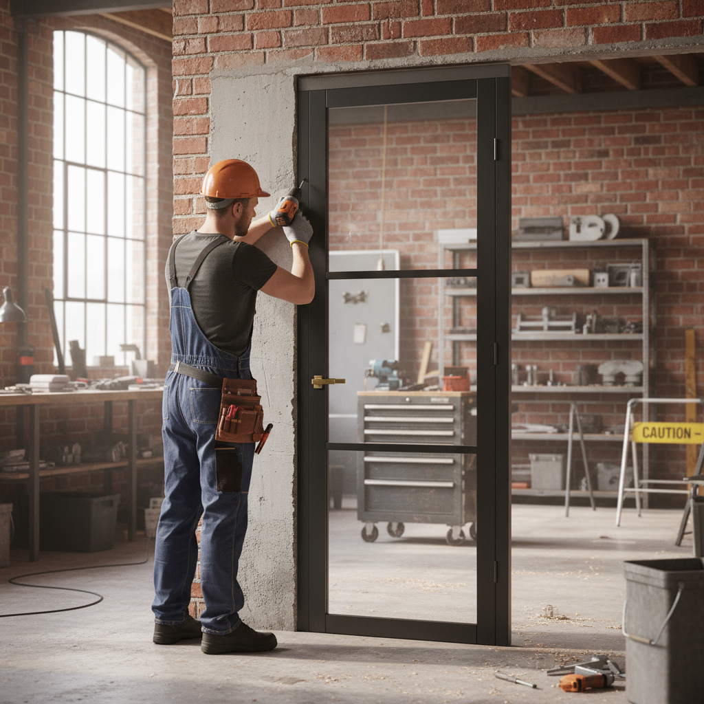 Premium Clear Glazed Custom Made Industrial Style Door with Solid Core and 10-Year Warranty