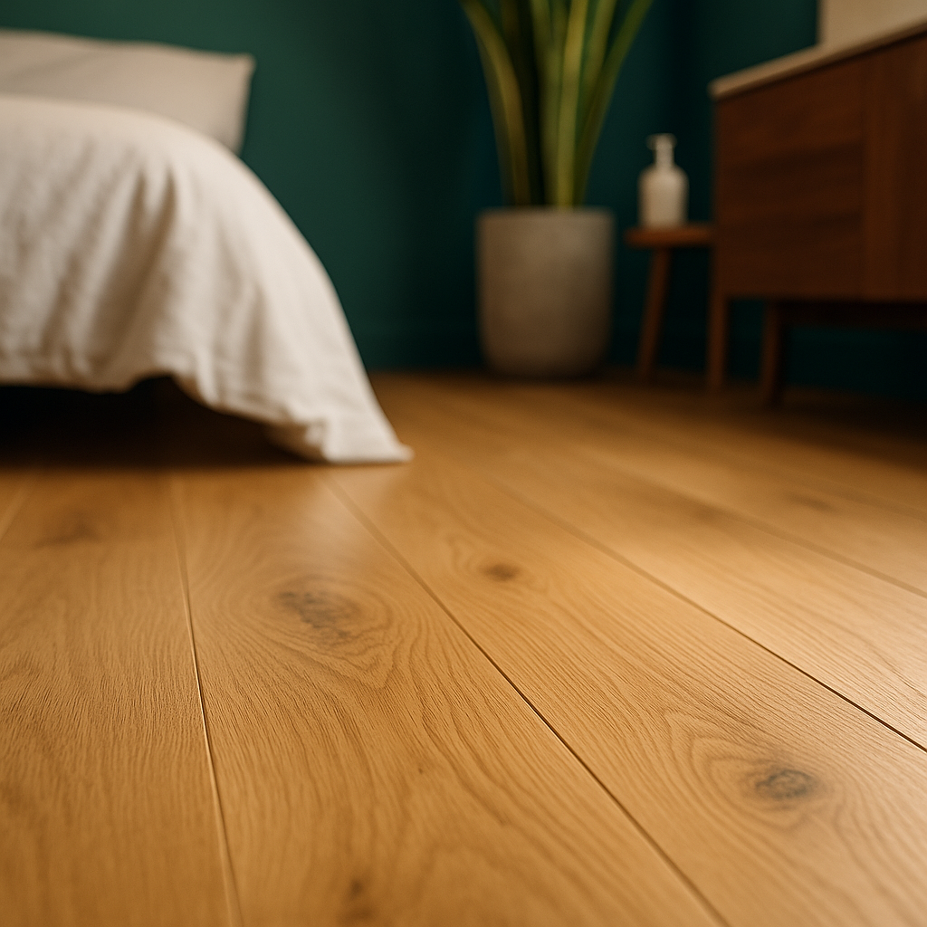 Brushed Oak Engineered Wood Flooring 14mm with 4V Bevel Edge Finish - detail view