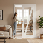 Premium Barn Style White Glazed Internal Door - Enhance Your Home's Elegance - High-Quality Professional Grade for Industrial and Commercial Applic...