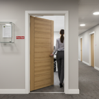 Premium Oak Laminate Fire Door with Aesthetic Design for Modern Interiors - High-Quality Professional Grade for Industrial and Commercial Applications