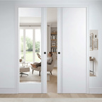 Premium Double Pocket Door Set with Galvanised Steel Frame and Adjustable Track System for Minimalistic Interiors