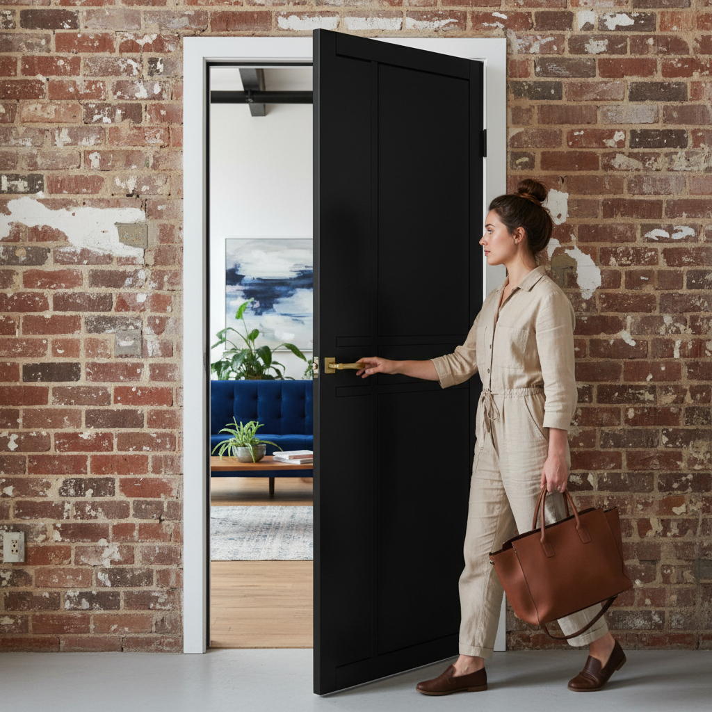 Premium Custom Made Industrial Style Door with Solid Core and Minimalist Design - High-Quality Professional Grade for Industrial and Commercial App...