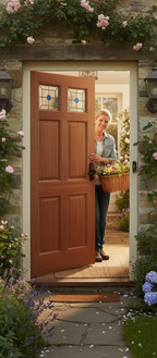 Premium Colonial Top Light External Door with Solid Hardwood and Triple Glazed Glass for Enhanced Durability and Style