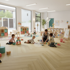 Premium 5mm Anti-Microbial UV Coated Rigid Core Vinyl Flooring with Herringbone Pattern and Waterproof Capabilities for Residential and Commercial Use