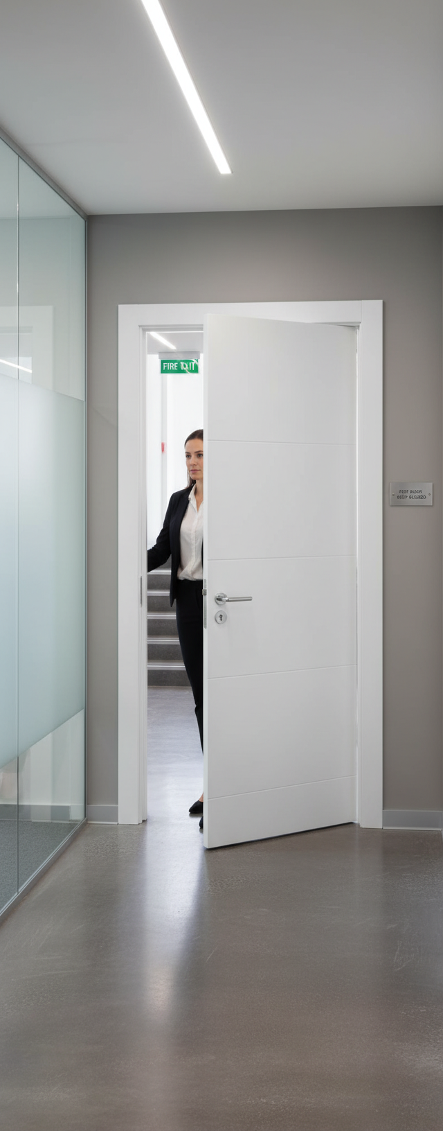 Premium Internal Smooth White Primed Fire Door - 4 Panel Ladder Design for Modern Interiors