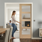 Premium Double Fire Rated Pocket Door Set with Obscure Glazed Fire Doors and Heavy Duty Steel Frame for Enhanced Safety and Privacy
