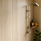 Marble Waterproof Wall Panelling in Travertine - 2420mm Size - detail view